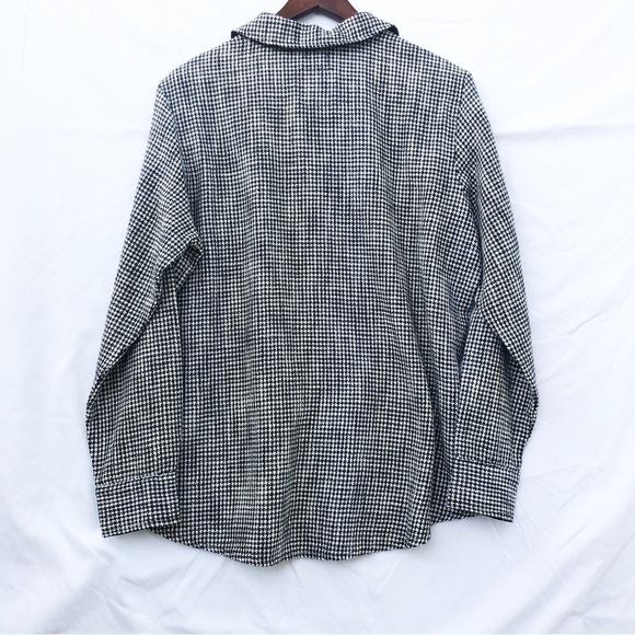 ABERCROMBIE & FITCH | NWOT LARGE CHECKERED-GINGHAM OVERSIZED TWEED SHIRT - Picture 4 of 4